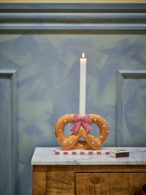 Pretzie Kerzenhalter, Braun, Keramik