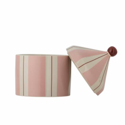 Cimmi Jar w/Lid, Rose, Stoneware