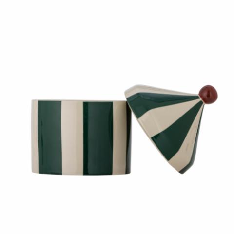 Cimmi Cruche avec couvercle , Verte, Grès