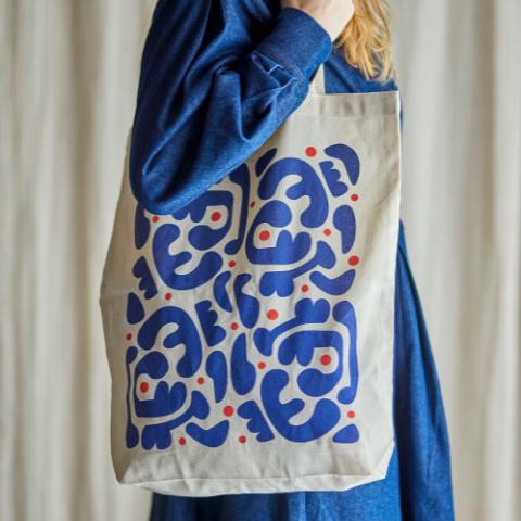 Eviaya Sac à main, Bleu, Coton OEKO-TEX®