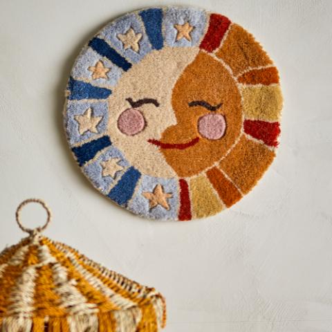Sun Wanddekoration, Bunt, Wolle