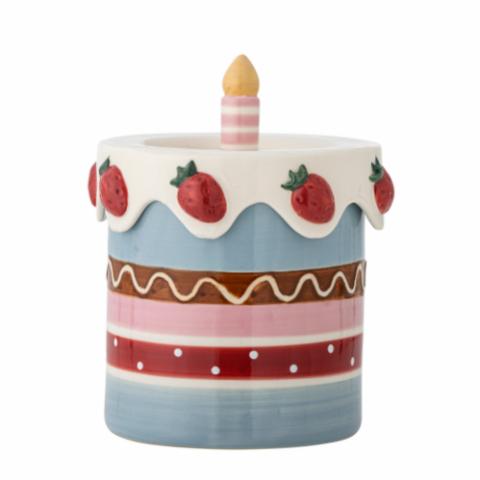 Milkya Jar w/Lid, Multi, Stoneware