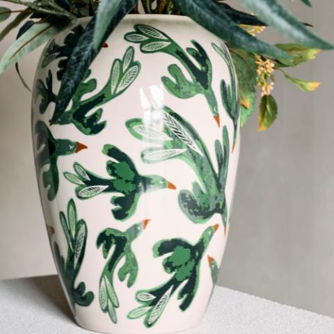 Birdliva Vase, Multi, Stoneware