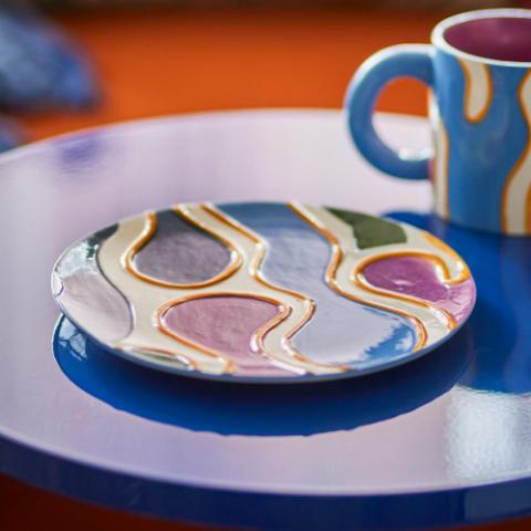 Salacia Assiette, Multicolore, Grès