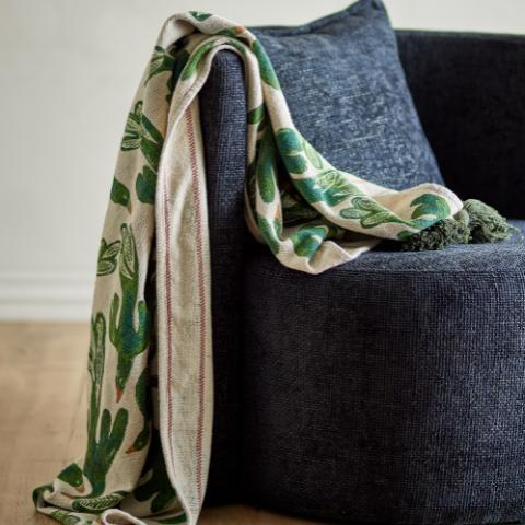 Birdliva Plaid, Multifarvet, Genanvendt Bomuld