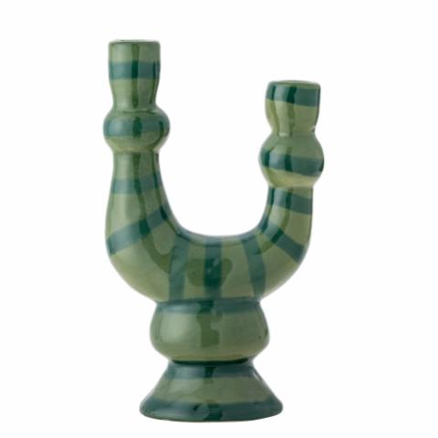 Salandy Candle Holder, Green, Stoneware