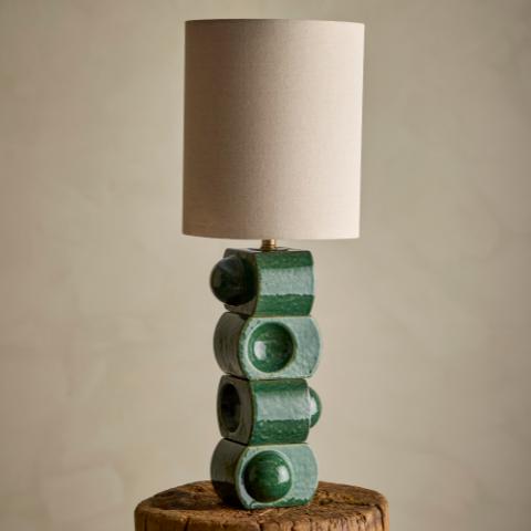 Brady Table lamp, Green, Stoneware
