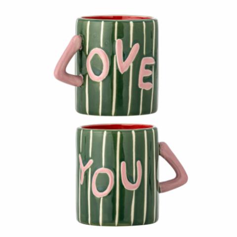 Cherish Mug, Green, Stoneware