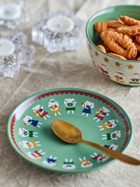 Peo Plate, Green, Stoneware