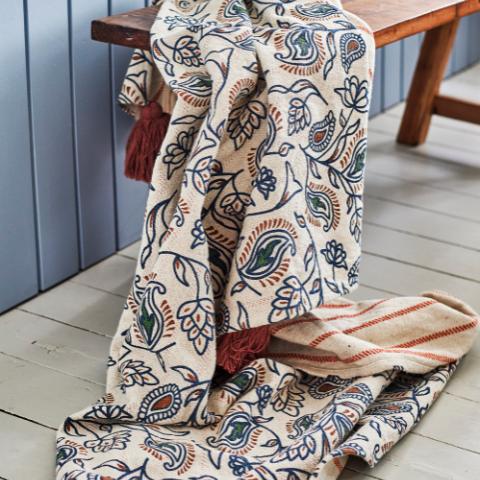 Paisley Throw, Multi, Recycled Cotton