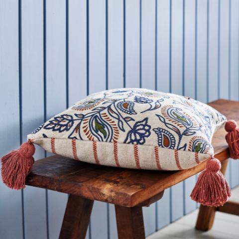 Paisley Cushion, Multi, Recycled Cotton