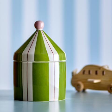 Cimmi Krukke m/låg, Grøn, Stentøj