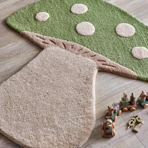 Mushroom Rug, Green, Wool