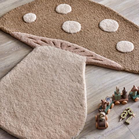 Mushroom Rug, Brown, Wool