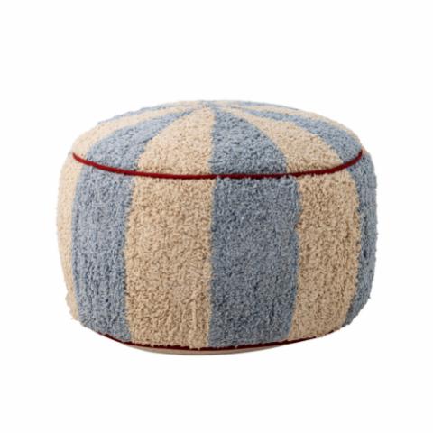 Charoline Pouf, Blue, Cotton