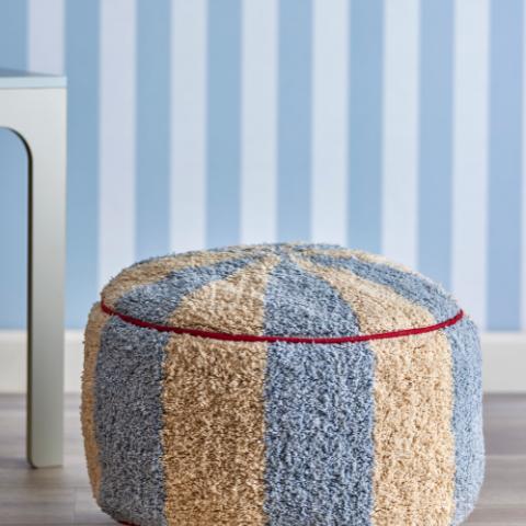 Charoline Puf, Blå, Bomuld