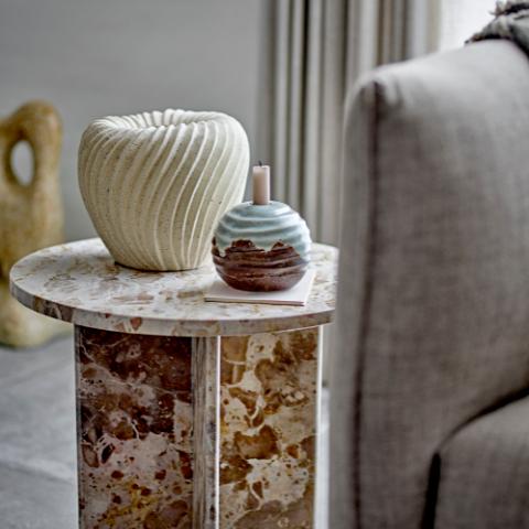 Jasmia Side Table, Brown, Marble