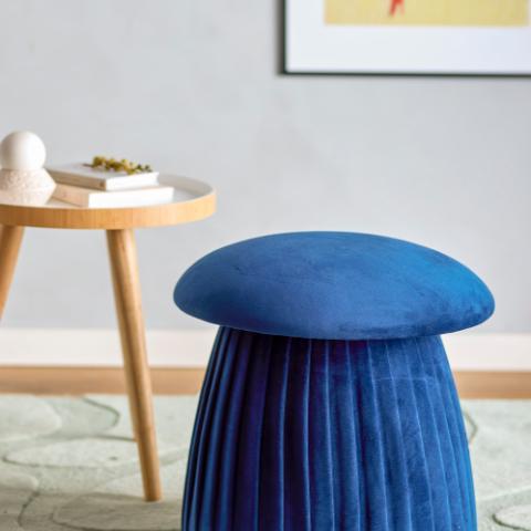 Roberta Pouf, Blue, Polyester Recyclé