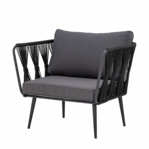 Pavone Loungestol, Sort, Metal