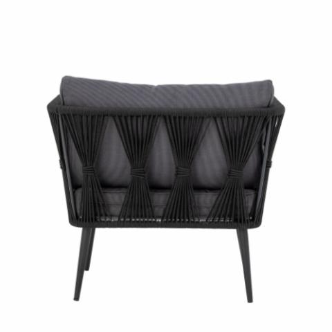 Pavone Chaise de salon, Noir, Métal