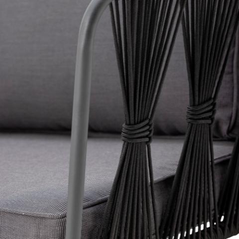 Pavone Sofa, Black, Metal