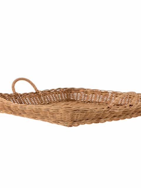 Angie Serving Tray, Nature, Rattan
