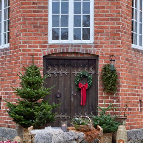 Ottine Lantern w/Glass, Nature, Bamboo