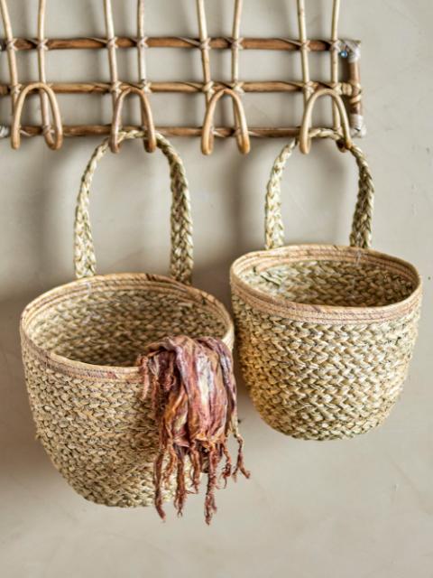 Amia Wall Basket, Nature, Seagrass