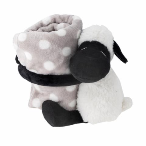 Dolly Jouet en Peluche avec couverture, Blanc, Polyester