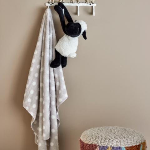 Dolly Jouet en Peluche avec couverture, Blanc, Polyester