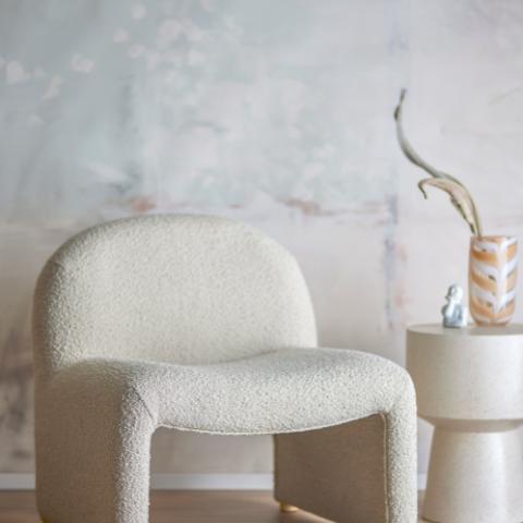 Neel Lounge Chair, Nature, Polyester