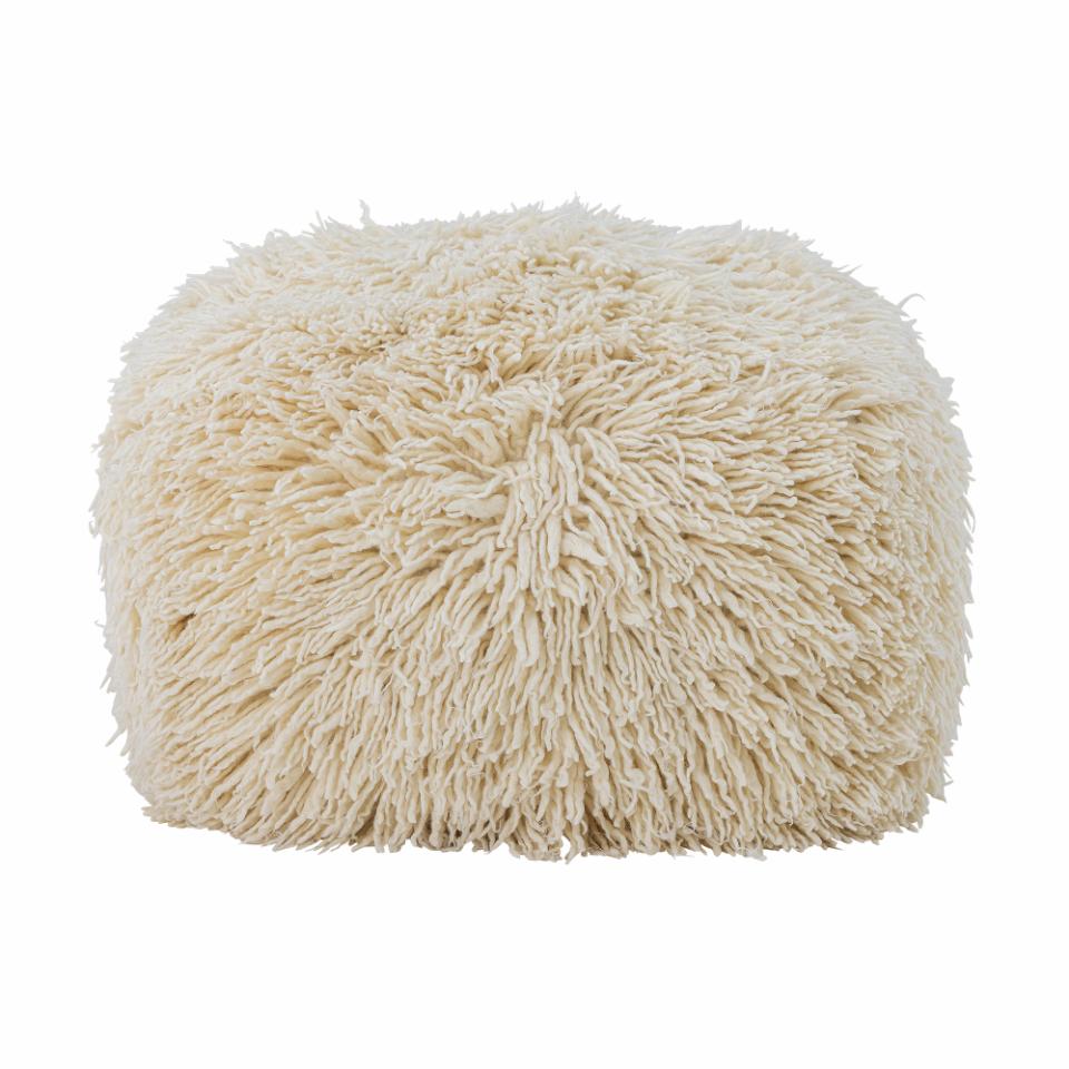Lomba Pouf, Weiß, Wolle