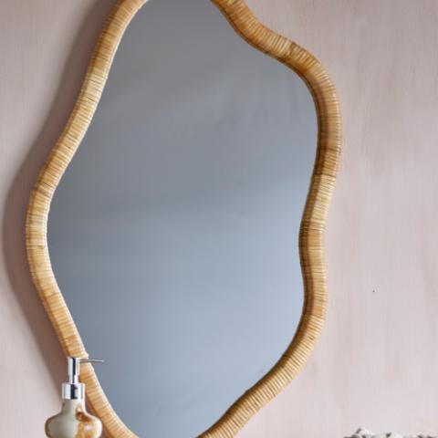 Ashlie Wall Mirror, Nature, Rattan