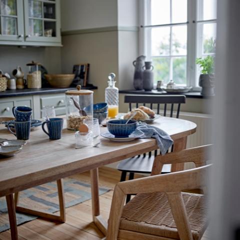 Serrone Table de salle à manger, Nature, Bois d'hévéa