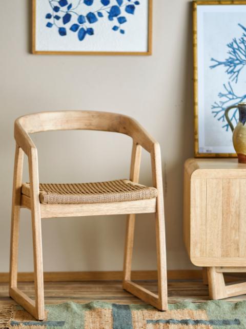 Serrone Dining Chair, Nature, Rubberwood
