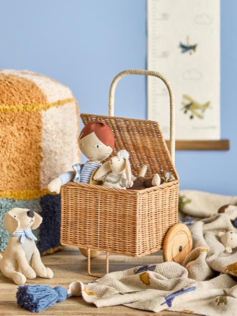 Penne Kuffert m/hjul, Natur, Rattan