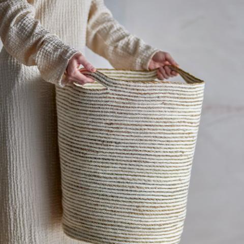Selena Panier, Blanc, Jute