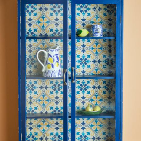 Hazem Armoire, Bleu, Bois de sapin