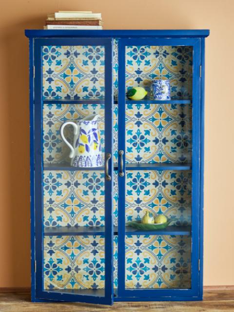 Hazem Armoire, Bleu, Bois de sapin