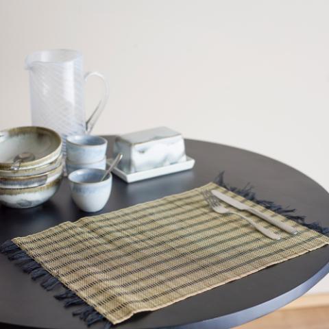 Mendo Set de table, Noir, Bambou