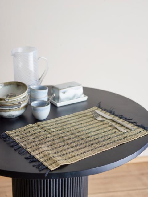 Mendo Set de table, Noir, Bambou