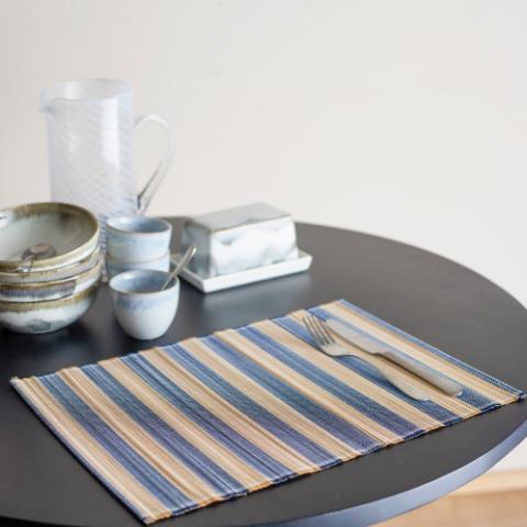 Marola Set de table, Bleu, Bambou