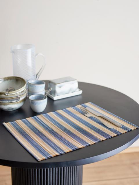 Marola Set de table, Bleu, Bambou