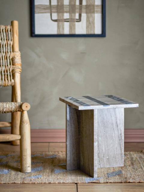 Clea Table d'appoint, Marron, Marbre