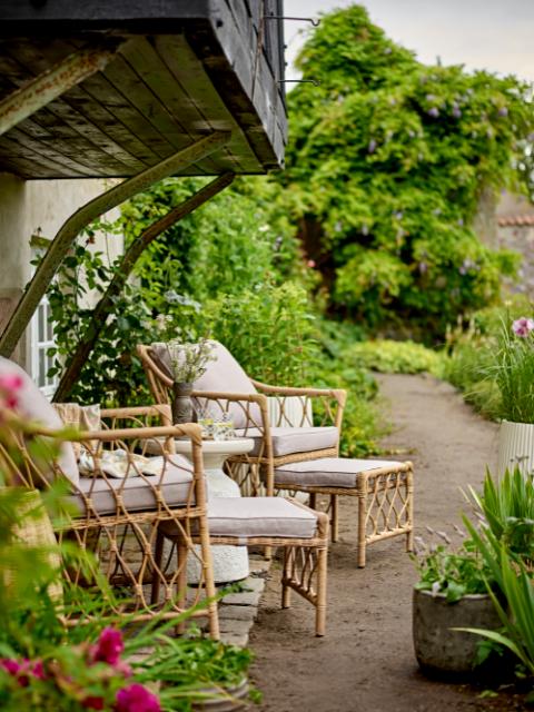 Belluce Chaise lounge avec Tabouret, Nature, Polyrattan