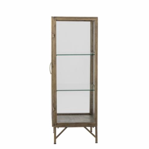 Saone Cabinet, Brass, Tempered glass