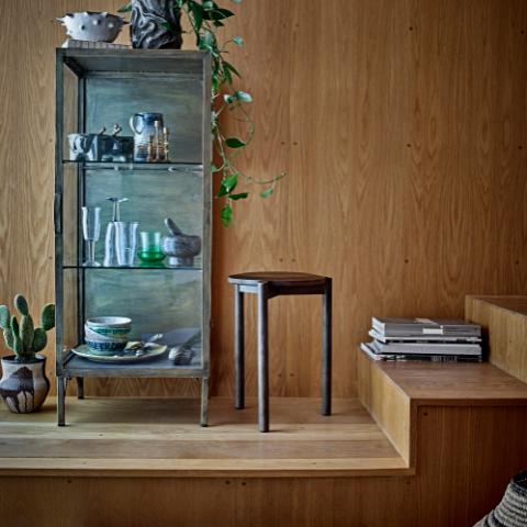 Saone Cabinet, Brass, Tempered glass
