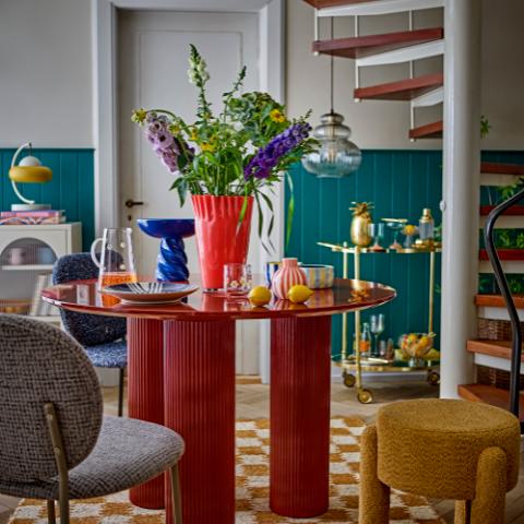 Della Dining Table, Red, FSC®100%, MDF