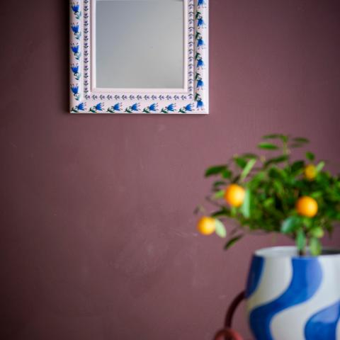 Badia Wall Mirror, Rose, Firwood