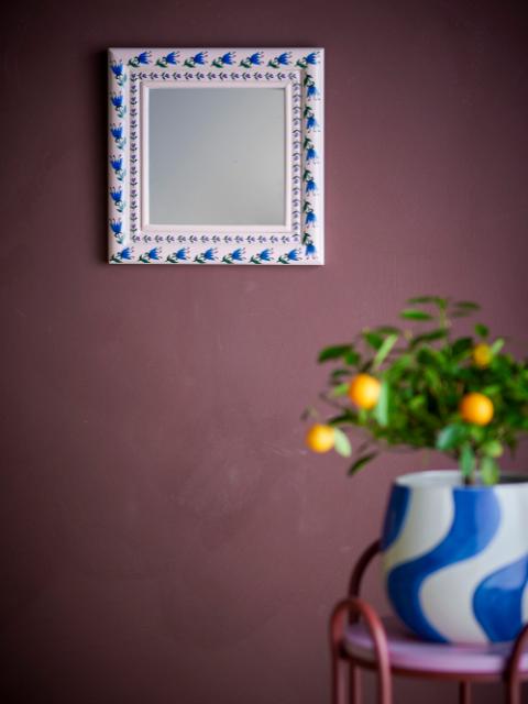 Badia Miroir mural, Rose, Bois de sapin